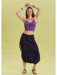 Purple Bohemian Shalwar with Elastic Waist and Low Crotch 4543
